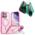 iPhone 17 Bundle Classic Hybrid Magnetic Case (Camera Control, Stash Stand) and Armorite Screen Protector - Frosted Pink ESR ESR