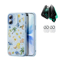 Blue Floral iPone 17 Magsafe Case pair Armorite Tempered Glass Privacy Screen Protector