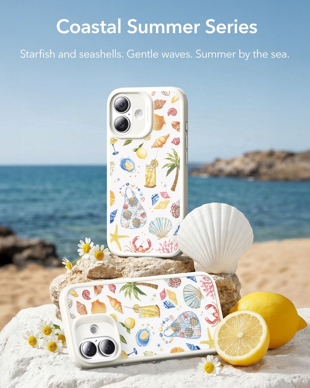 ESR Withe Shell iPhone 17 Magsafe Case Coastal Summer Series