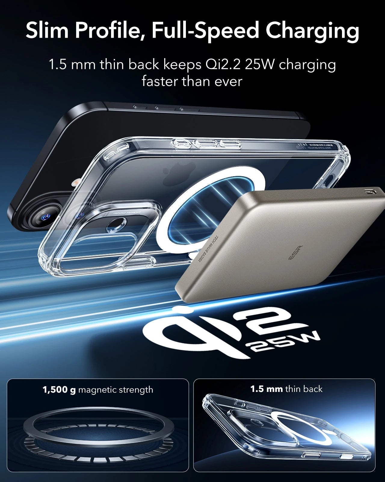 ESR iPhone 17 Magsafe Case with Camera Control Clear Wireless charging