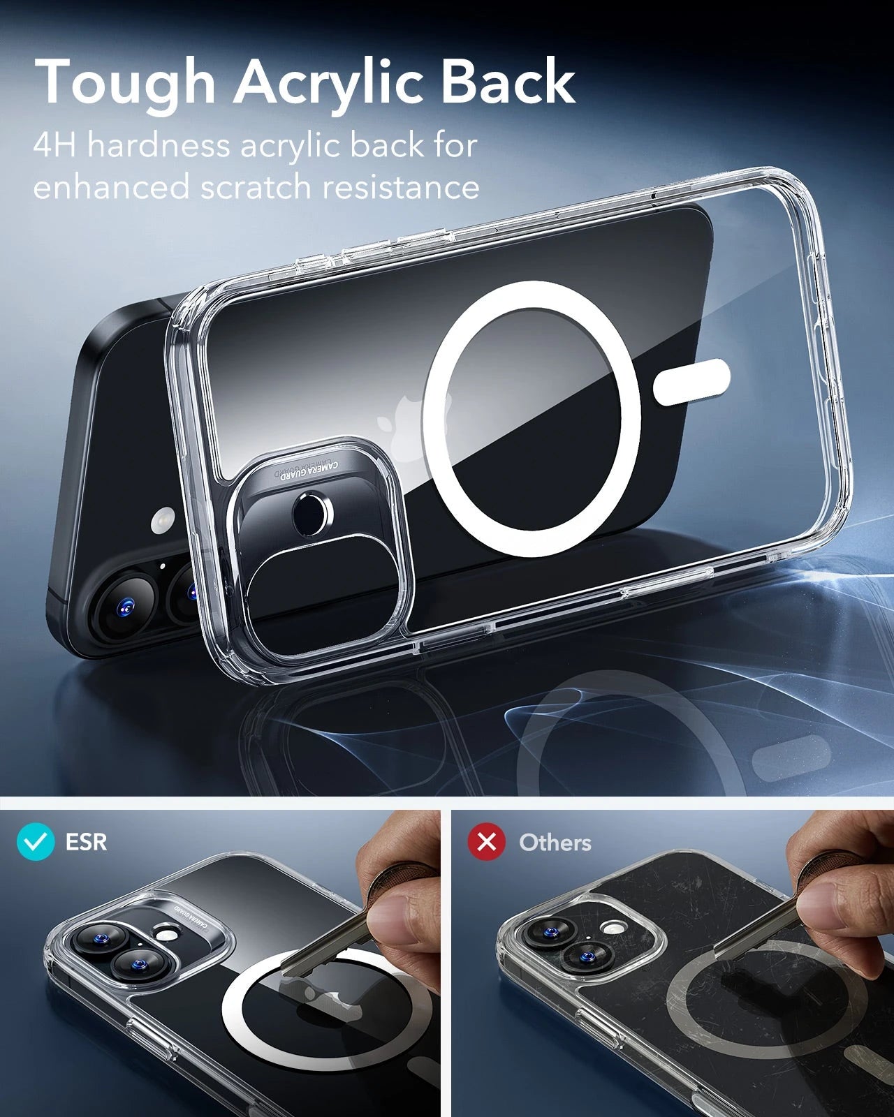 ESR iPhone 17 Magsafe Case with Camera Control Clear Tough Acrylic Back