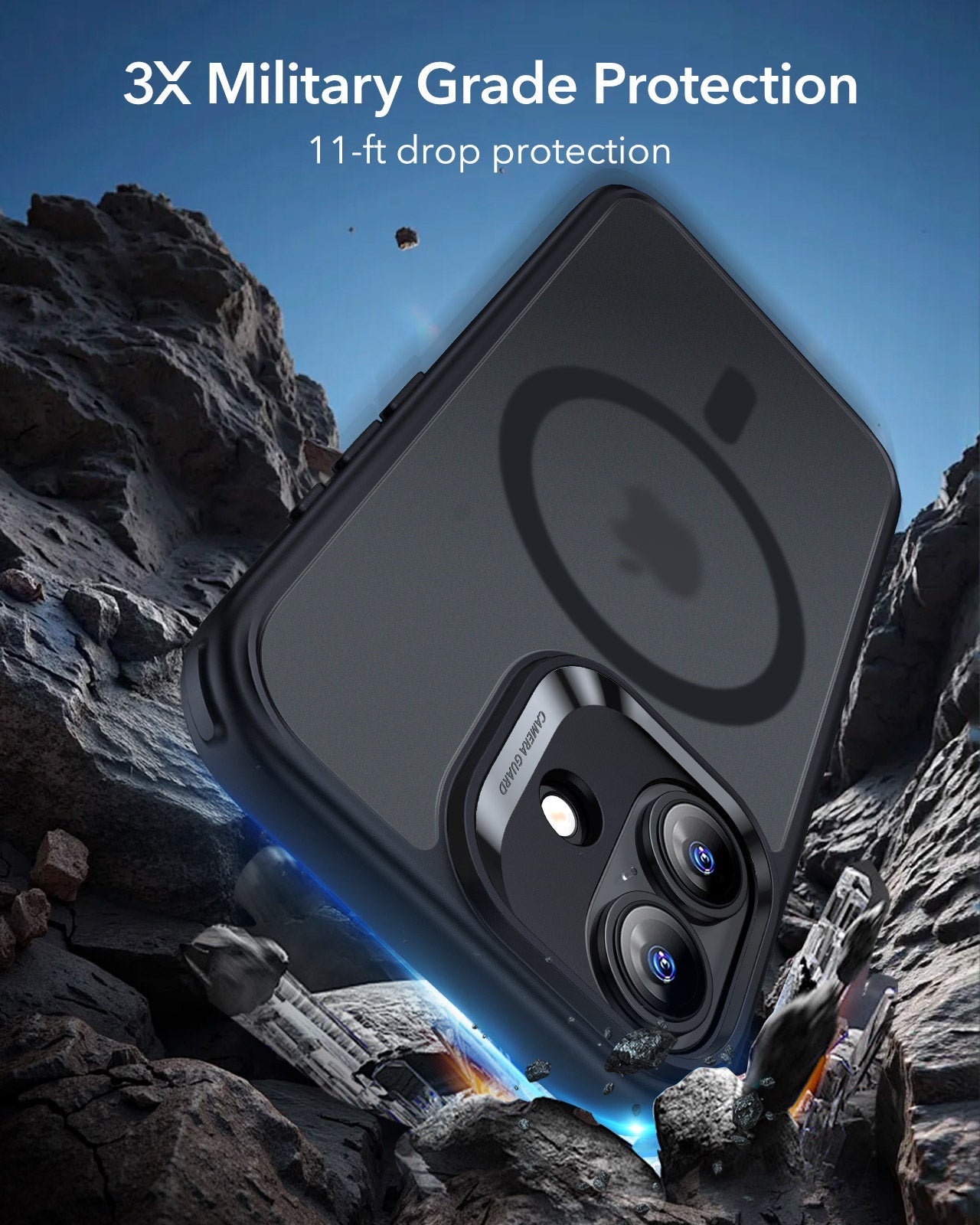 ESR iPhone 17 Magsafe Case with Camera Control Frosted Black 3× Military Grade Protection