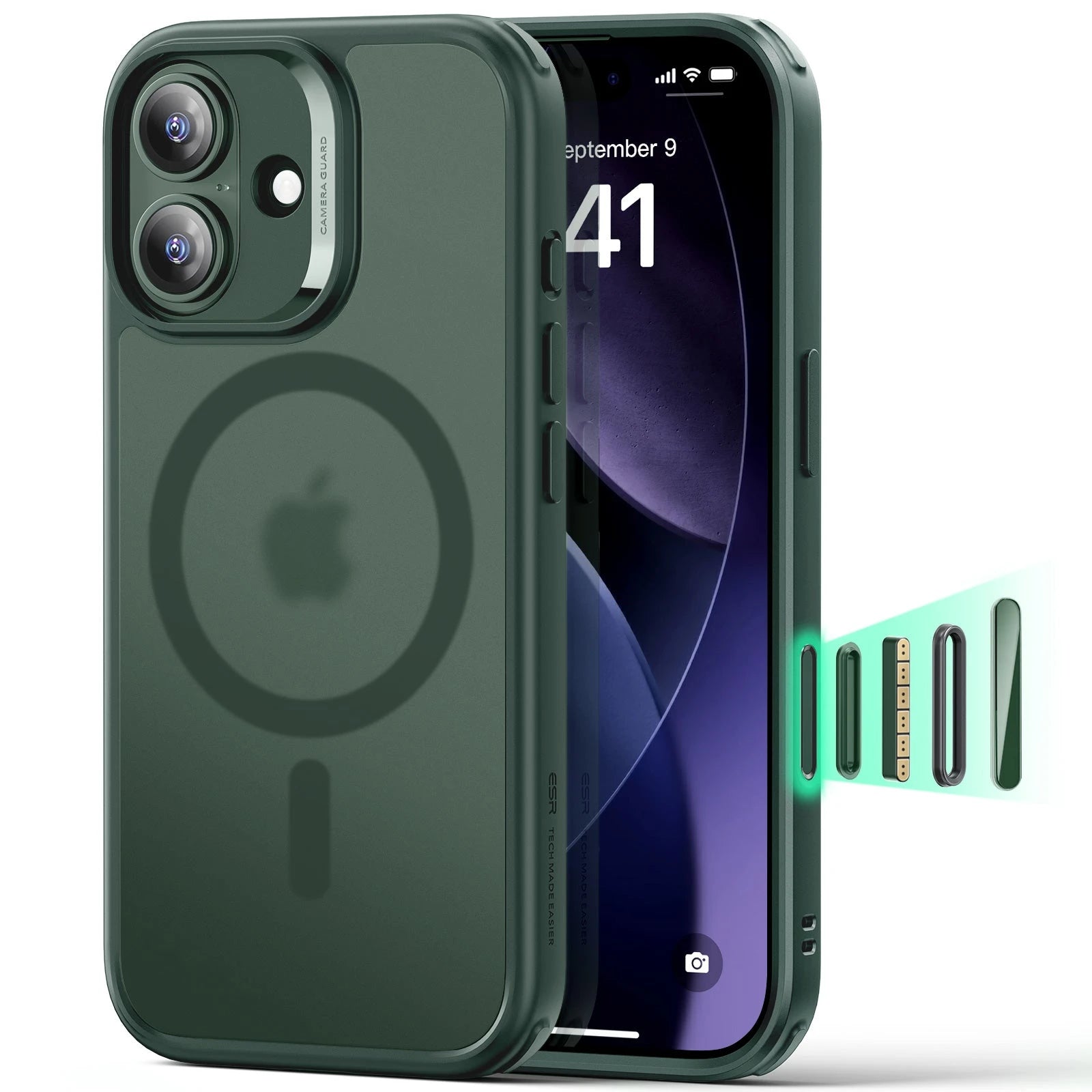 iPhone 17 Magsafe Case with Camera Control Frosted Green 