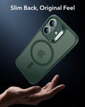 ESR iPhone 17 Magsafe Case with Camera Control Frosted Green Slim Back
