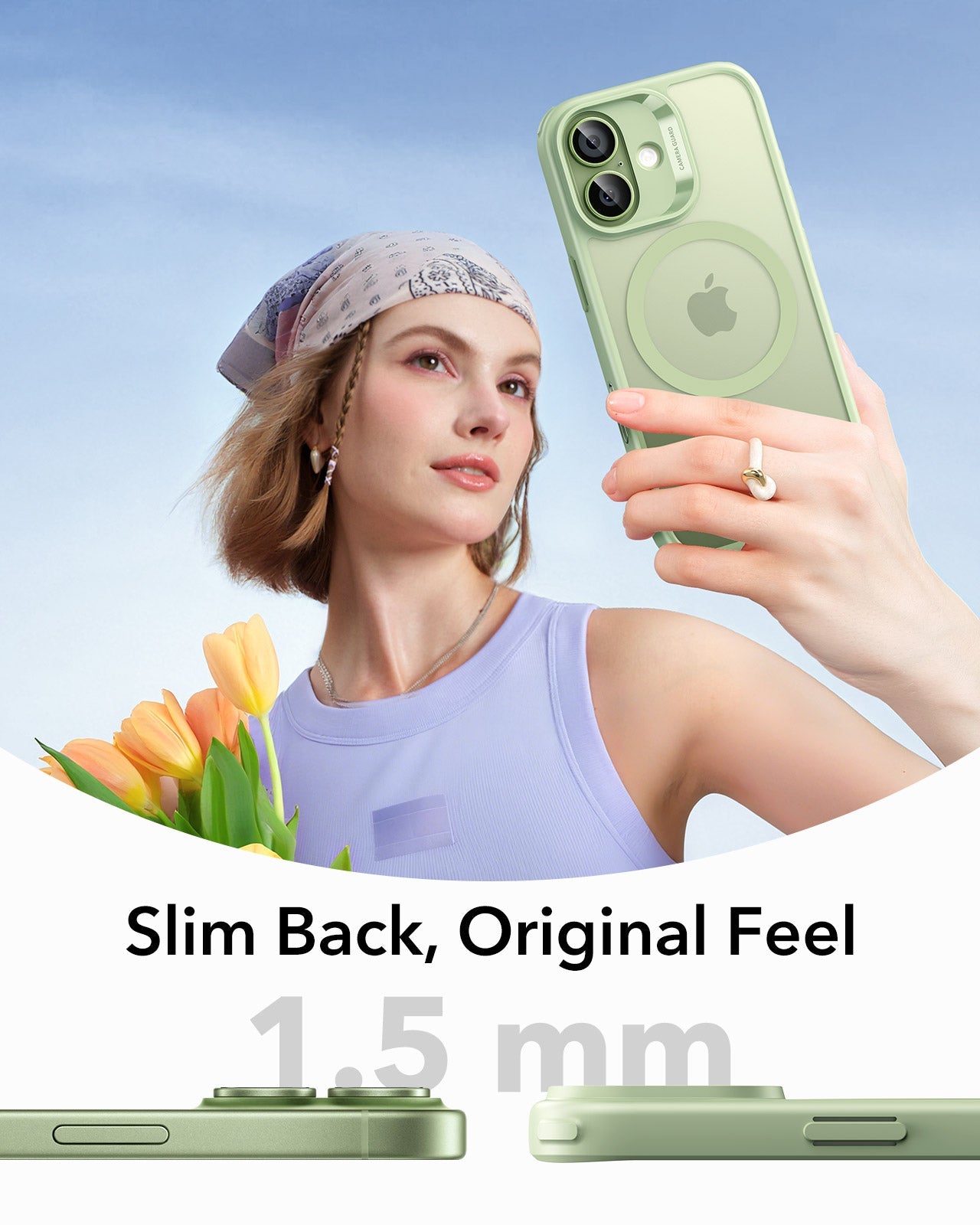 ESR iPhone 17 Claiss Hybrid Magsafe Case Frosted Light Green Slim Back Original Feel