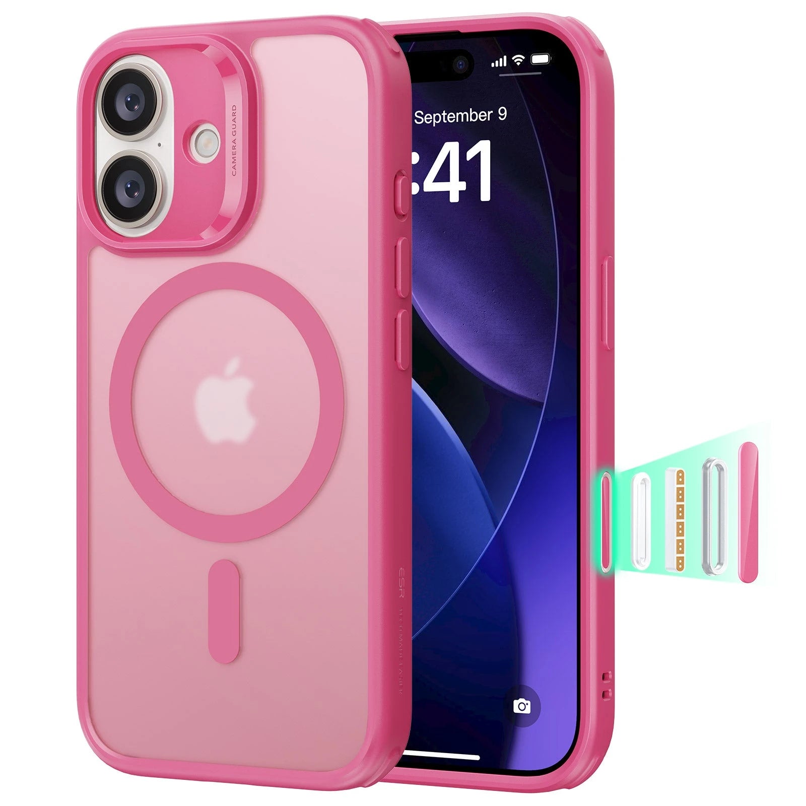 iPhone 17 Magsafe Case with Camera Control Frosted Pink