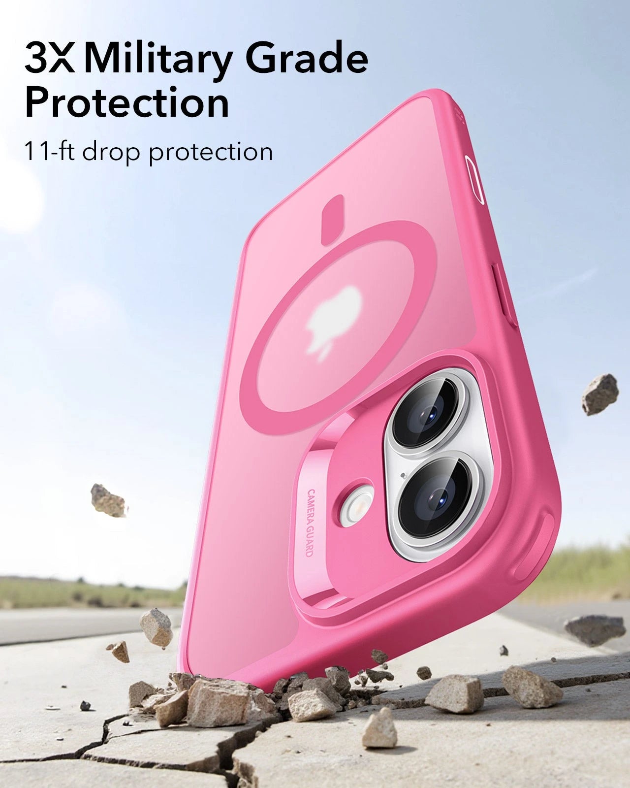 ESR iPhone 17 Magsafe Case with Camera Control Frosted Pink 3× Military Grade Protection