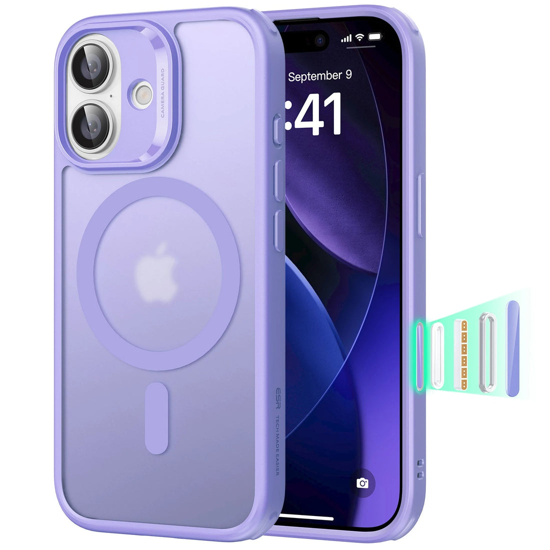 iPhone 17 Magsafe Case with Camera Control Frosted Purple 
