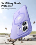 ESR iPhone 17 Magsafe Case with Camera Control Frosted Purple 3× Military Grade Protection