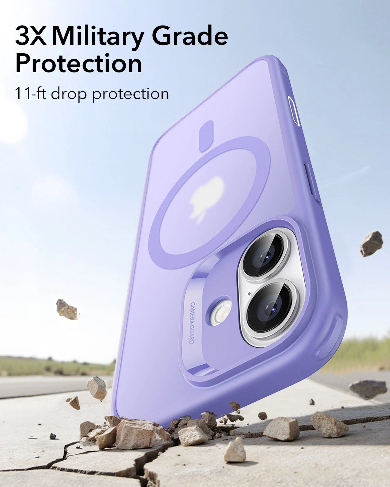 ESR iPhone 17 Magsafe Case with Camera Control Frosted Purple 3× Military Grade Protection