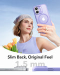 ESR iPhone 17 Magsafe Case with Camera Control Frosted Purple Slim Back