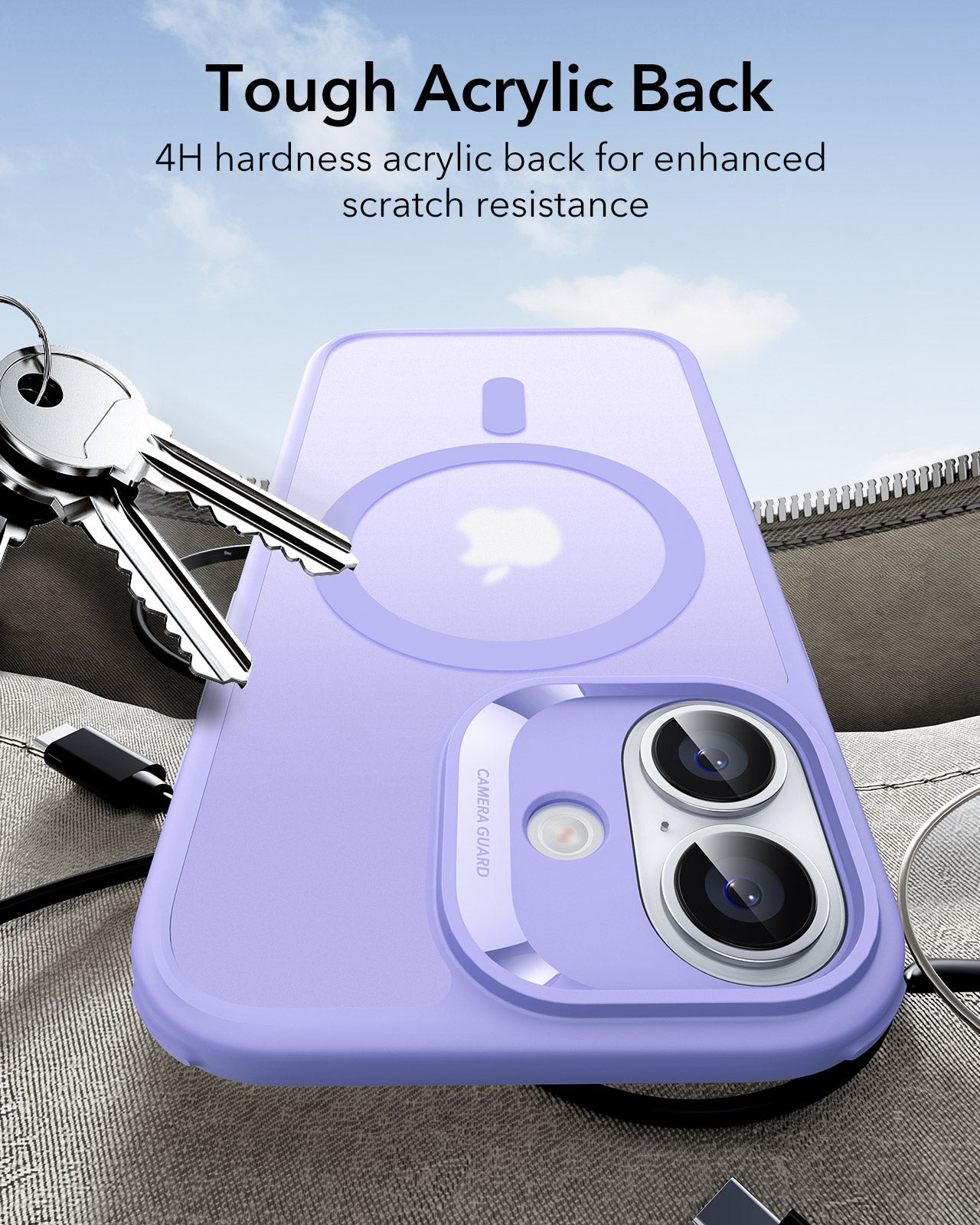 ESR iPhone 17 Magsafe Case with Camera Control Frosted Purple Tough Acrylic Back