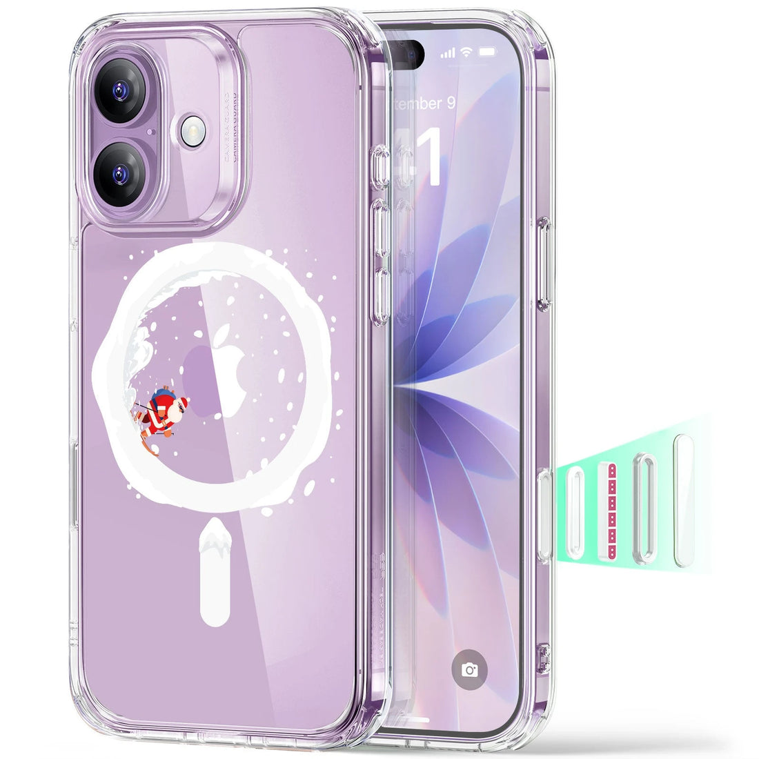 Print iPhone 17 Magsafe Case Clear Christmas Santa Skater