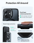 ESR iPhone 17 Magsafe Case with Stand Camera Control Frosted Black Raised Edge Protection
