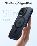 ESR iPhone 17 Magsafe Case with Stand Camera Control Frosted Blue Slim Back
