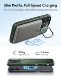 ESR iPhone 17 Magsafe Case with Stand Camera Control Frosted Green Wireless charging 