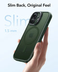 ESR iPhone 17 Magsafe Case with Stand Camera Control Frosted Green Slim Back