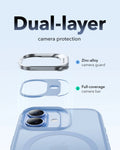 iPhone 17 Claiss Hybrid Magsafe Case with Stand Frosted Light Blue Dual-layer camera protection