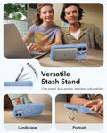 iPhone 17 Claiss Hybrid Magsafe Case with Stand Frosted Light Blue Versatile Stash Stand