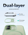 iPhone 17 Claiss Hybrid Magsafe Case with Stand Frosted Light Green  Dual-layer camera protection