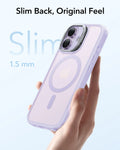 iPhone 17 Claiss Hybrid Magsafe Case with Stand Frosted Light Purple Slim Back Original Feel