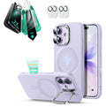 iPhone 17 Silicone Magsafe Case with Stand & Armorite Screen Protector Bundle Purple