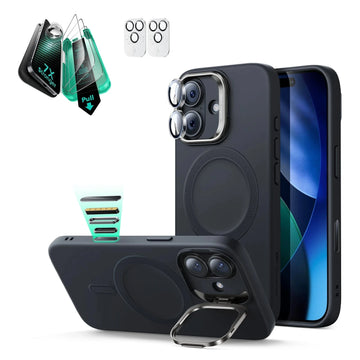 iPhone 17 Cloud Soft Magnetic Case (Camera Control, Stash Stand) Armorite Protection Bundle - Black ESR ESR