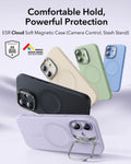 ESR iPhone 17 Silicone Magsafe Case with Stand Lavender Comfortable Hold Powerful Protection