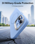 ESR iPhone 17 Silicone Magsafe Case with Stand Mist Blue 3X Military Grade Protection