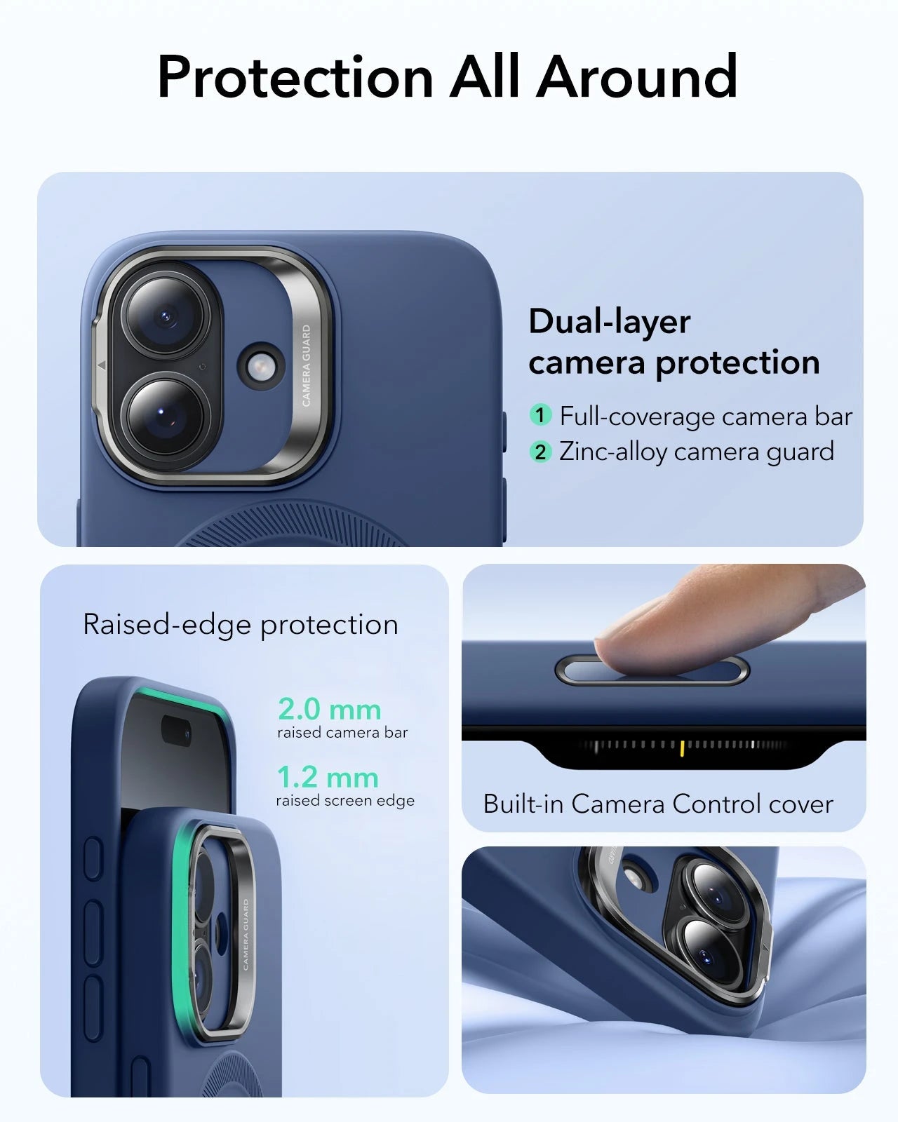iPhone 17 Cloud Soft Magnetic Case (Camera Control, Stash Stand) - Navy Blue ESR ESR