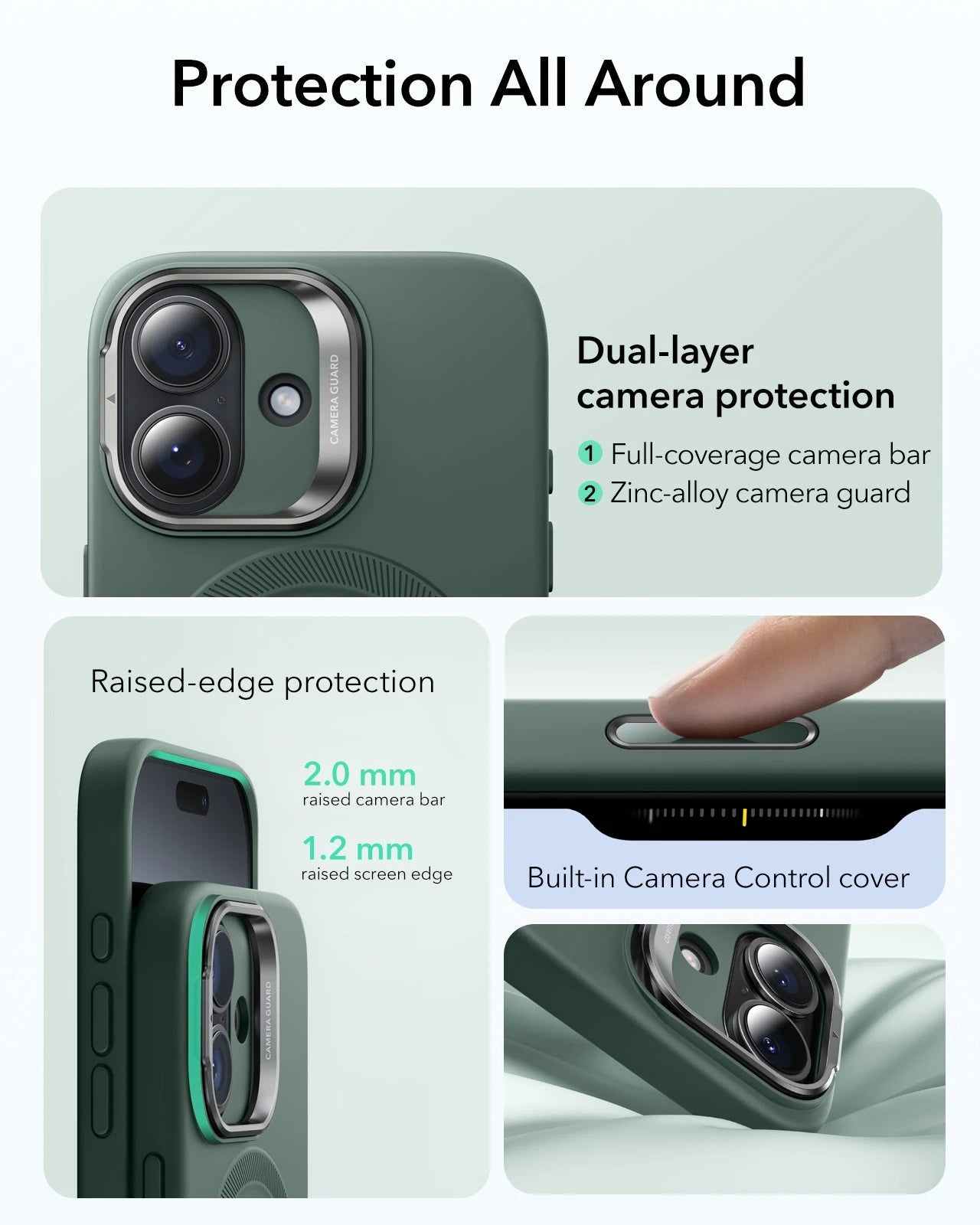 iPhone 17 Cloud Soft Magnetic Case (Camera Control, Stash Stand) - Olive Green ESR ESR