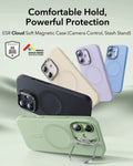 ESR iPhone 17 Silicone Magsafe Case with Stand Sage Green Comfortable Hold Powerful Protection