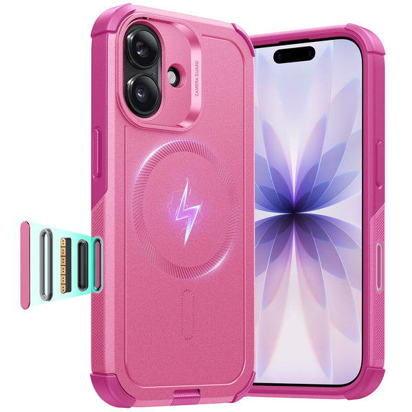 camera phone case Rosy Pink Rugged Tough MagSafe iPhone 17 Phone Case
