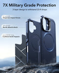 ESR iPhone 17 Cyber Tough Magsafe Case with Stand and Camera Control Blue Military Grade Protection