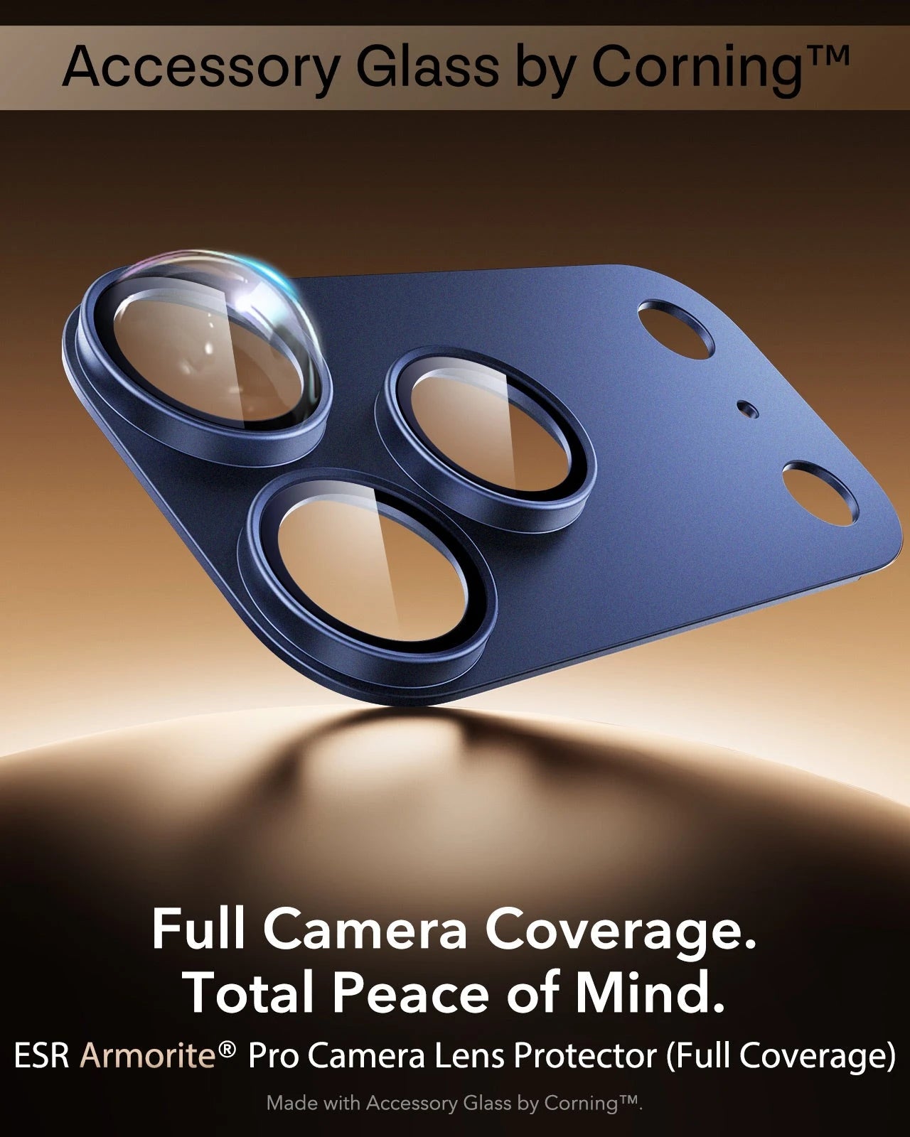 iPhone 17 Pro Corning Glass Camera Lens Protector Blue Full Camera Coverage. Total Peace of Mind.