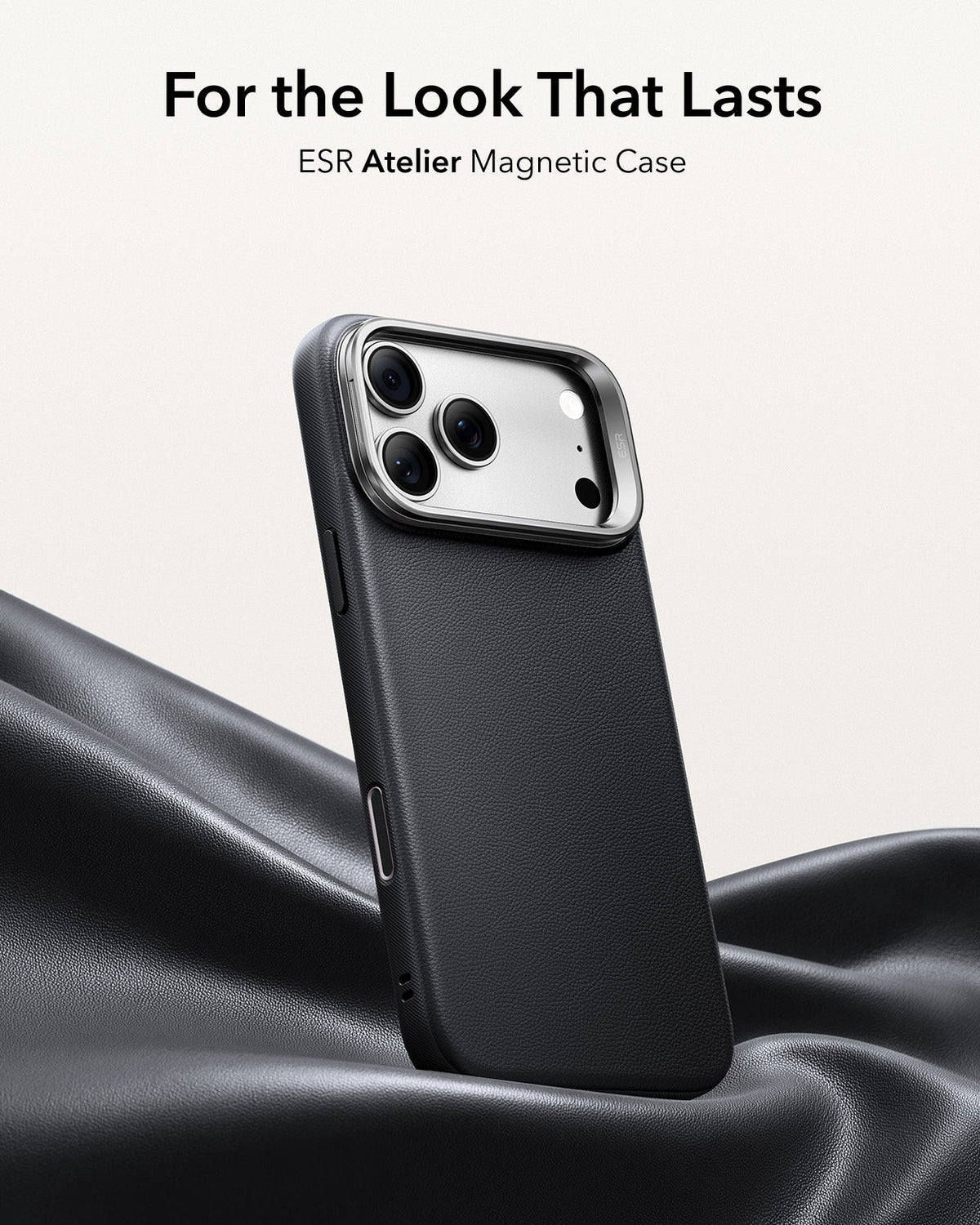 ESR Black Leather iPhone 17 Pro Magsafe Case with Stand For the Look That Lasts