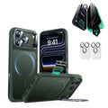 iPhone 17 Pro Classic Hybrid Magsafe Case with Stand and Privacy Screen Protector Bundle Frosted Green