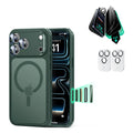 iPhone 17 Pro Classic Hybrid Magsafe Case with Privacy Screen Protector Bundle Frosted Green