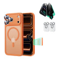 iPhone 17 Pro Classic Hybrid Magsafe Case with Privacy Screen Protector Bundle Frosted Orange