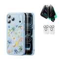  Blue Floral iPone 17 Pro Magsafe Case pair Armorite Tempered Glass Privacy Screen Protector