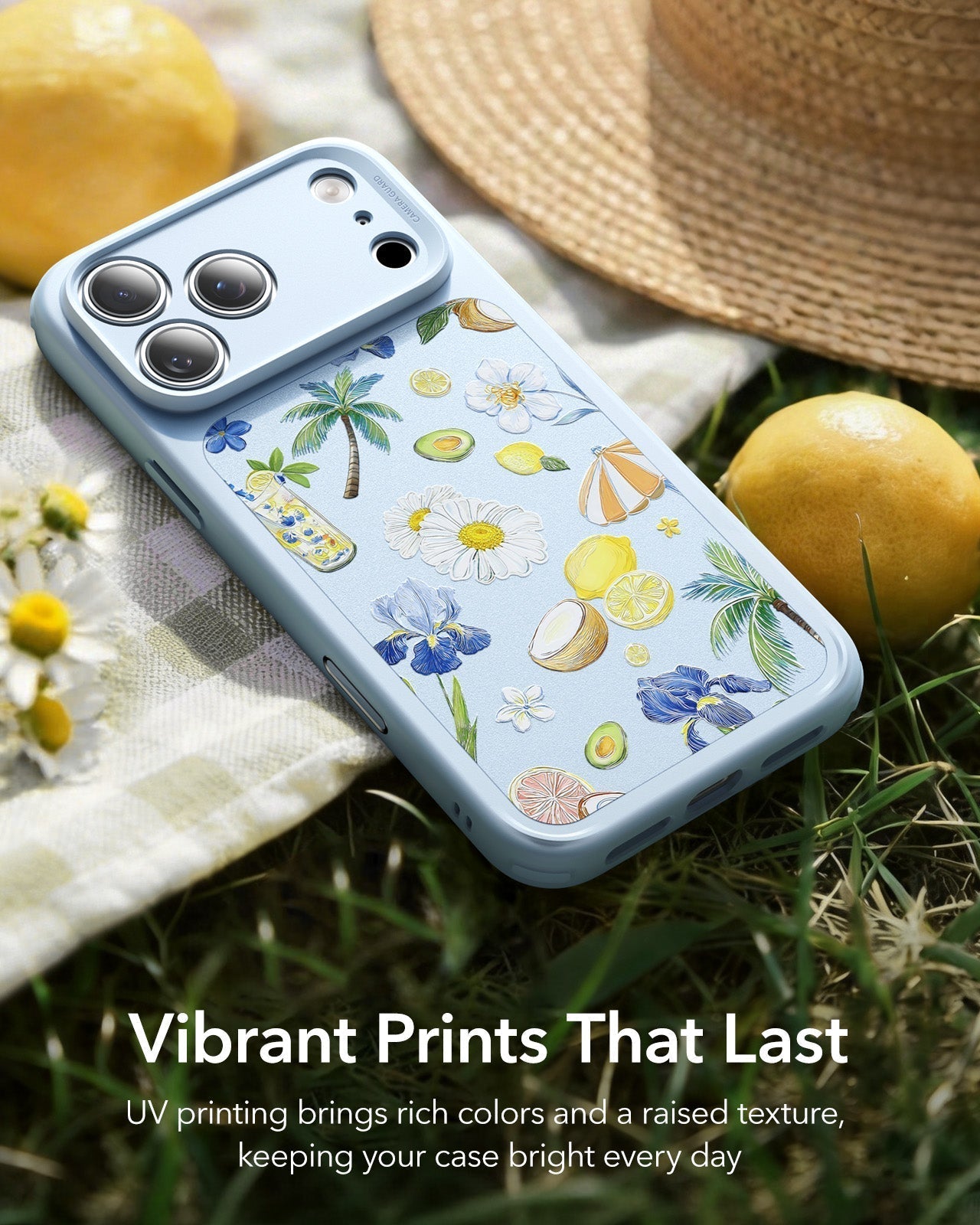 ESR Blue Floral iPone 17 Pro Magsafe Case Vibrant Prints That Last