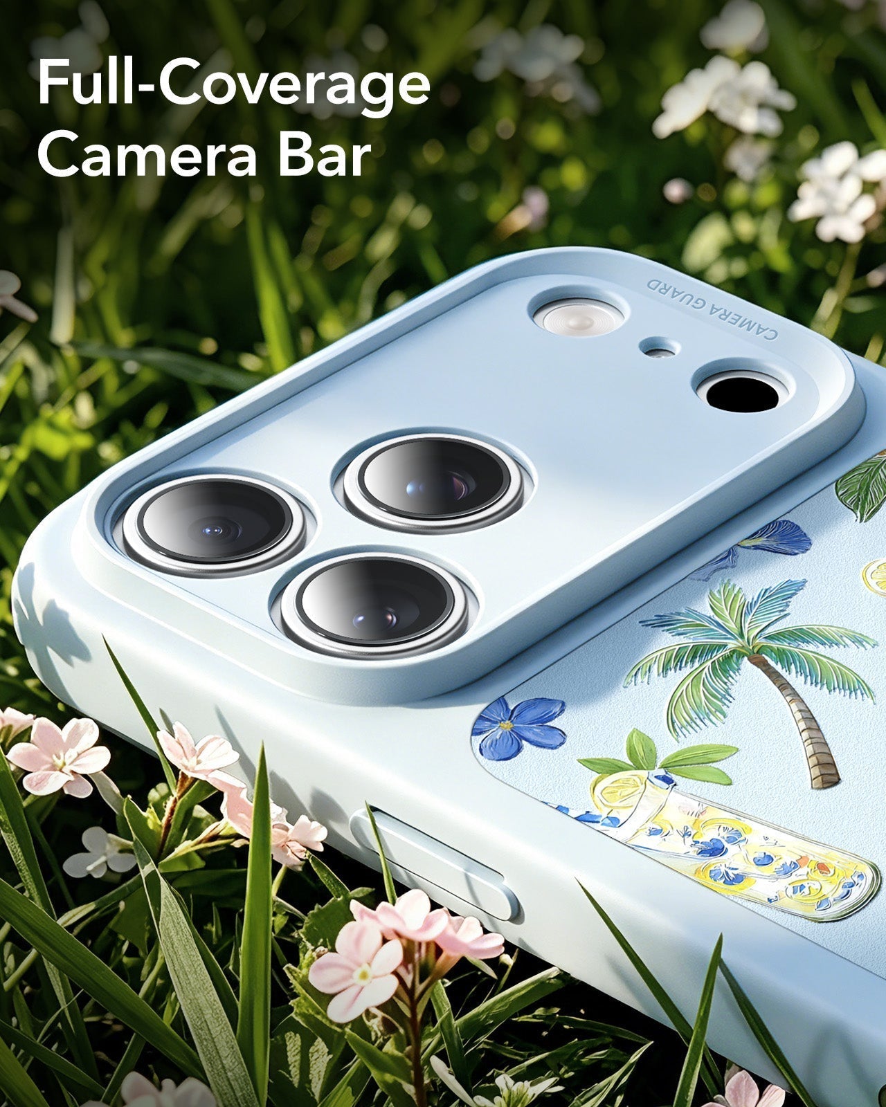 ESR Blue Floral iPone 17 Pro Magsafe Case Full-Coverage Camera Bar