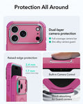 ESR iPhone 17 Pro Cyber Tough Magsafe Case with Stand and Camera Control Pink Raised Edge Protection