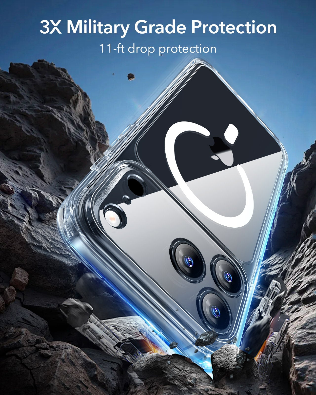 ESR iPhone 17 Pro Magsafe Case with Camera Control Clear 3× Military Grade Protection