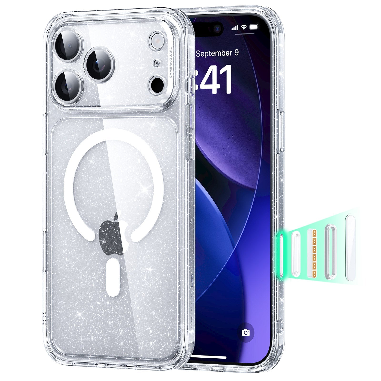 iPhone 17 Pro Magsafe Case with Camera Control Clear Shimmer 