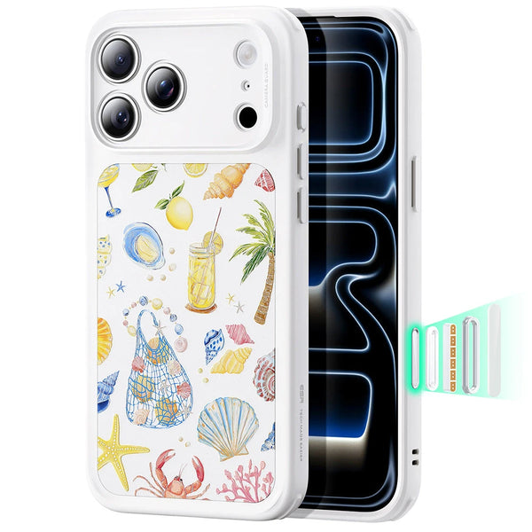 Coastal Summer iPhone 17 Pro Case – White Sunday Hybrid Protection