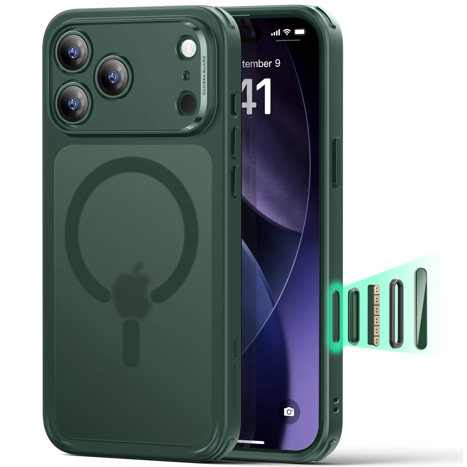 iPhone 17 Pro Magsafe Case with Camera Control Frosted Green 
