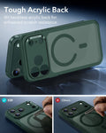 ESR iPhone 17 Pro Magsafe Case with Camera Control Frosted Green Tough Acrylic Back