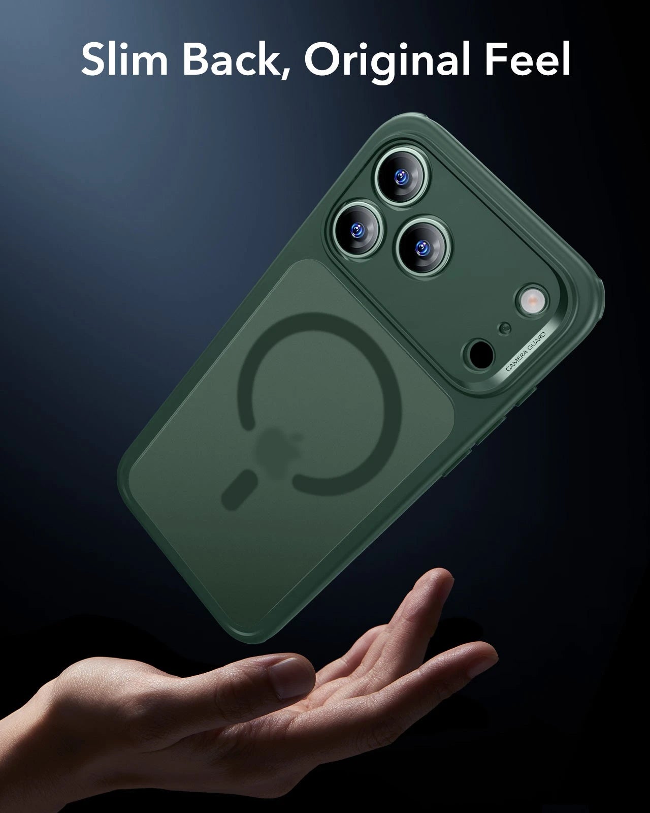 ESR iPhone 17 Pro Magsafe Case with Camera Control Frosted Green Slim Back