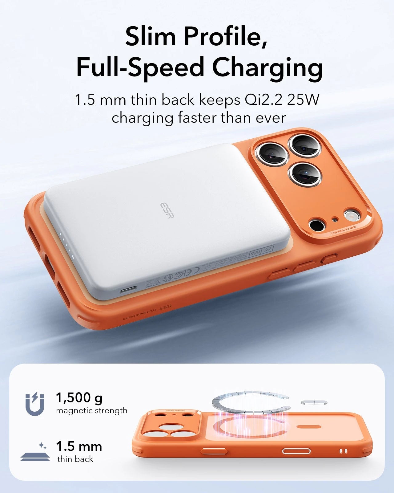 ESR iPhone 17 Pro Magsafe Case with Camera Control Frosted Orange  Wireless charging